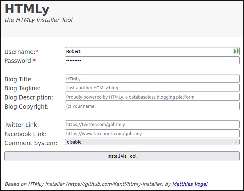 HTMLy Installer Tool