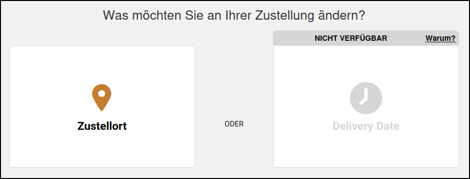 Delivery Date nicht verfügbar